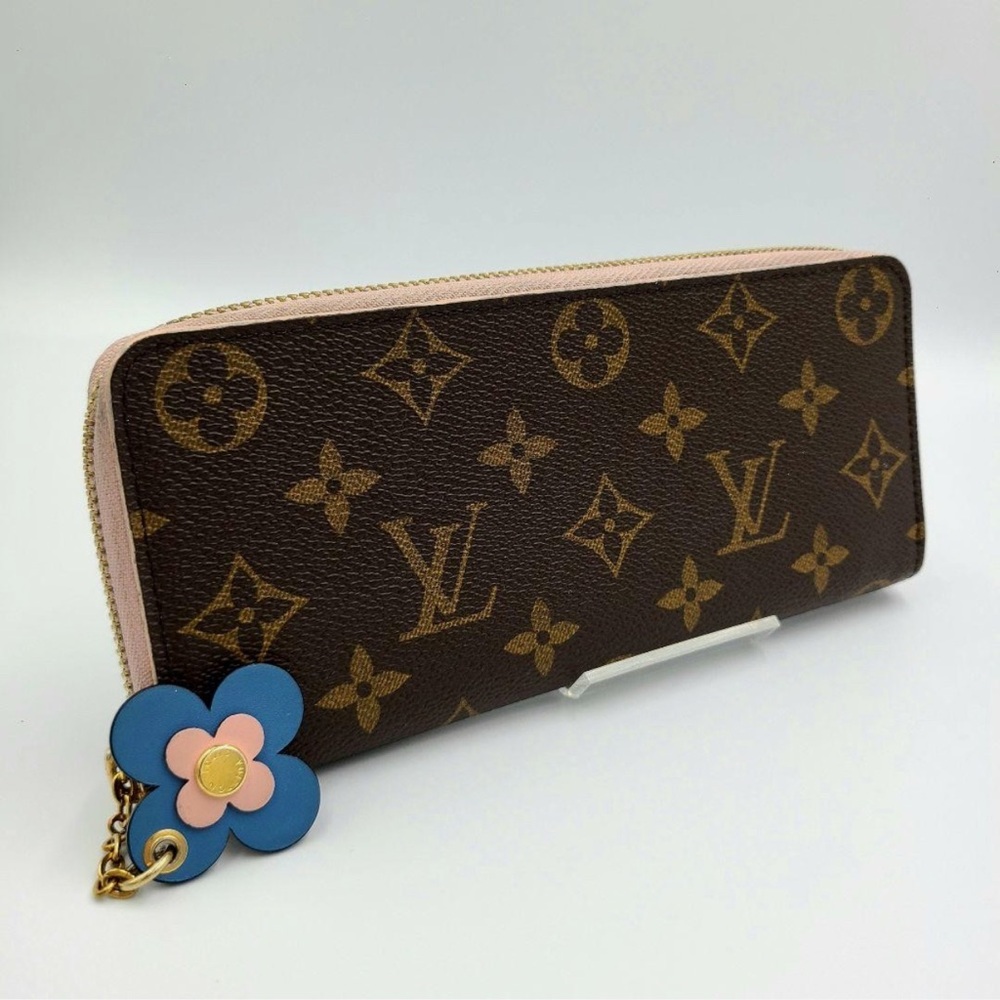 Louis Vuitton Pristine Portefeuille Clémence Flower Charm Blue Wallet - Full Set